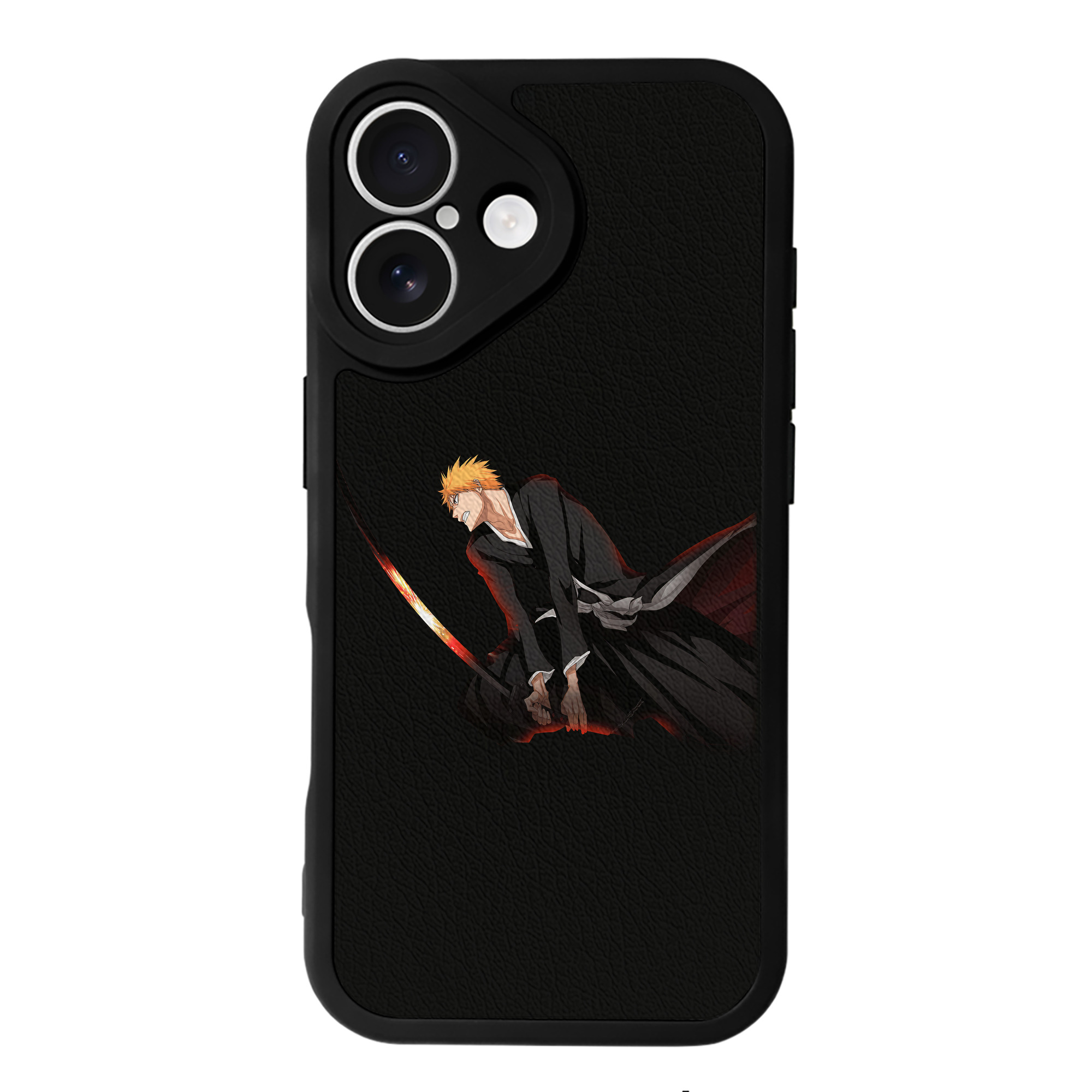 ブリーチ 黒崎一護（くろさき いちご）BLEACH Kurosaki Ichigo 【iPhone 16シリーズ対応】シリコンスマホケース（レザー調） 材質：シリコン